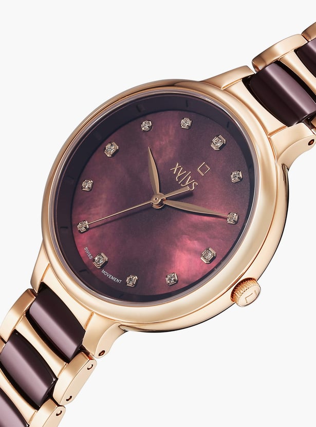 XYLYS Melange Embellished Analog Watch - NT45022KD01E