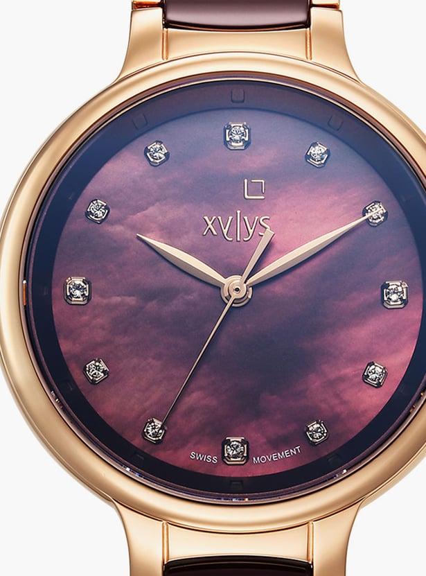 XYLYS Melange Embellished Analog Watch - NT45022KD01E
