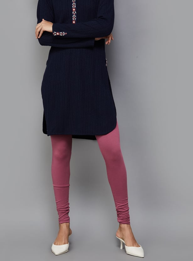 GO COLORS Solid Leggings