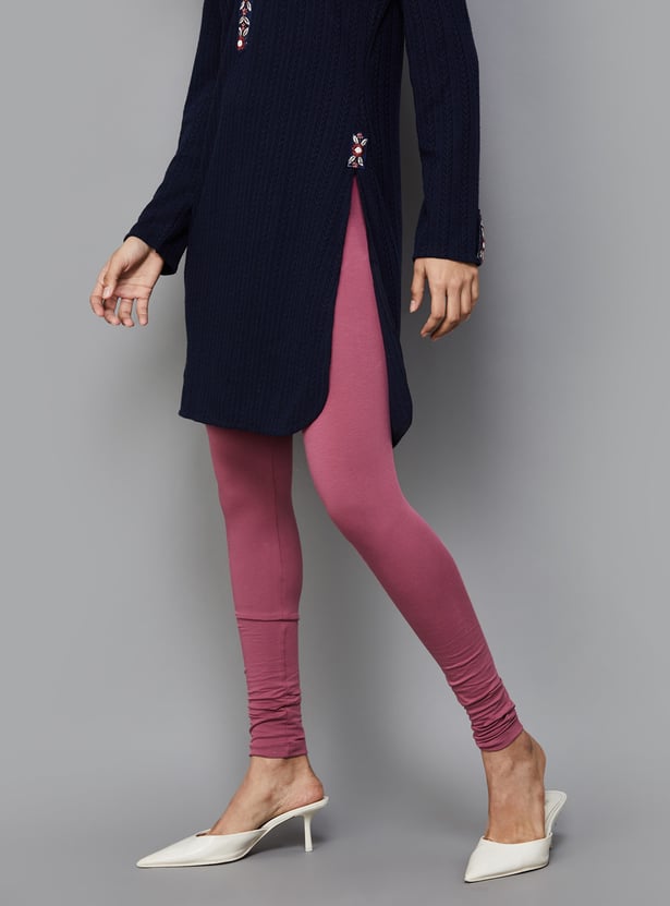 GO COLORS Solid Leggings