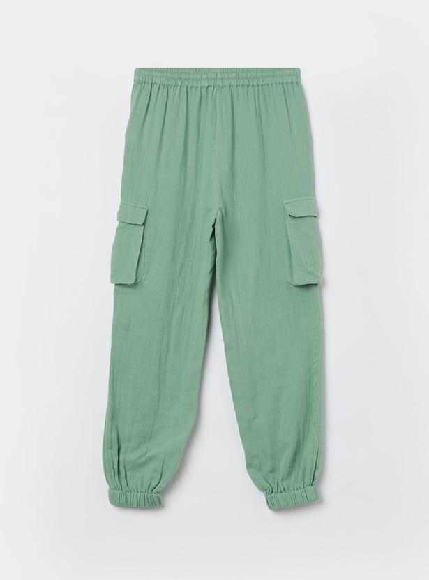 FAME FOREVER Girls Solid Cargo Joggers