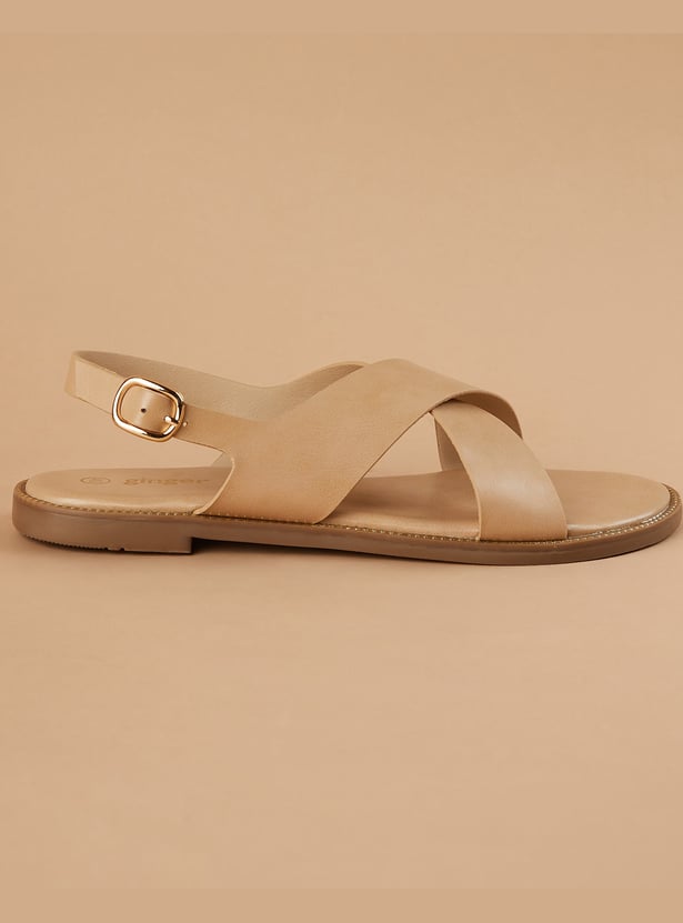 GINGER Criss-Cross Buckle Strap Flats