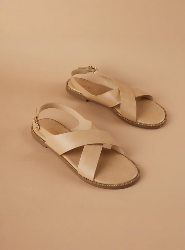 GINGER Criss-Cross Buckle Strap Flats