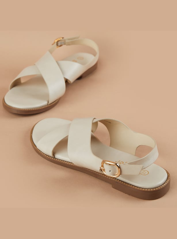 GINGER Criss-Cross Buckle Strap Flats