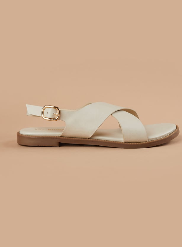 GINGER Criss-Cross Buckle Strap Flats