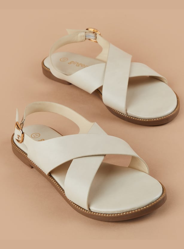 GINGER Criss-Cross Buckle Strap Flats