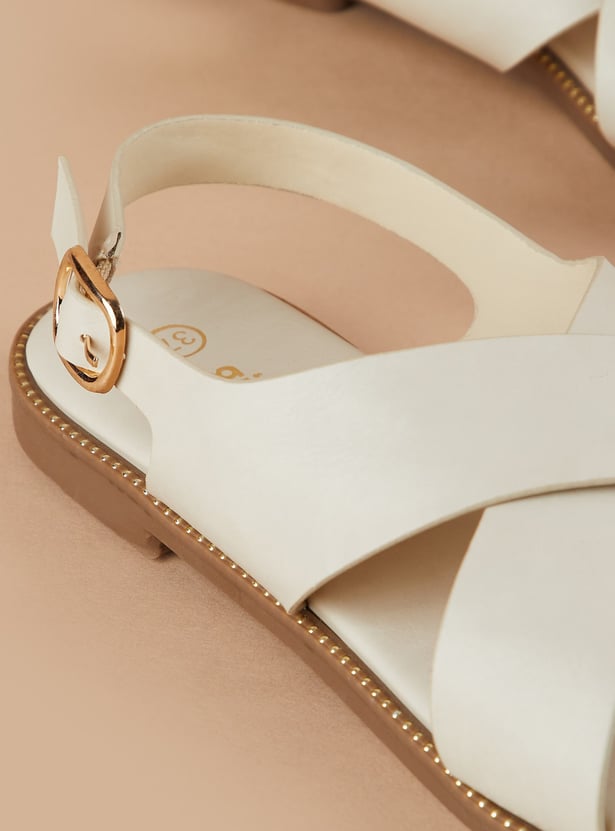 GINGER Criss-Cross Buckle Strap Flats