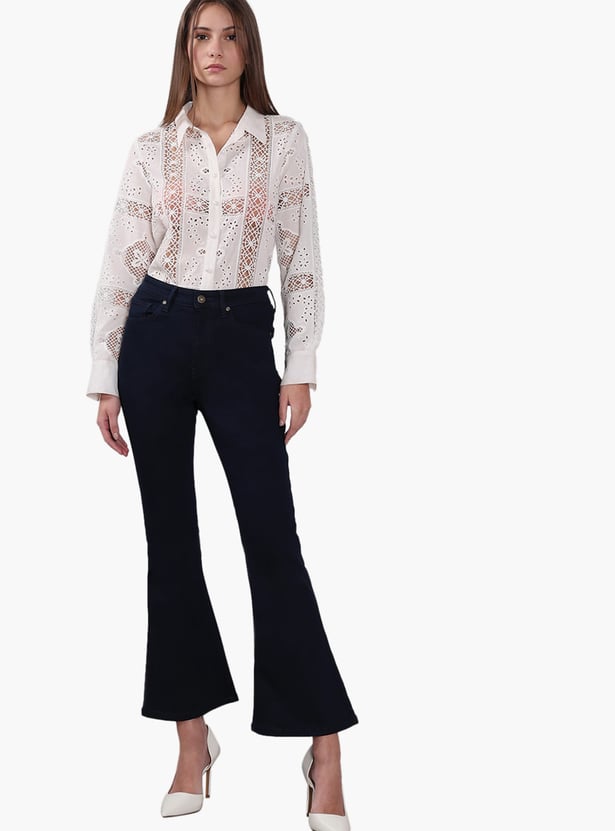 VERO MODA Solid Flared Jeans
