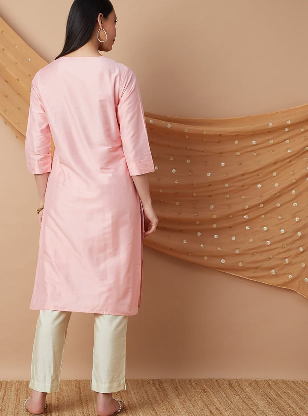 MELANGE Embroidered Yoke Straight Kurta