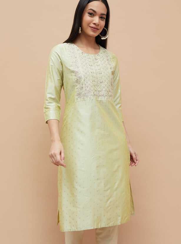 MELANGE Embroidered Straight Kurta