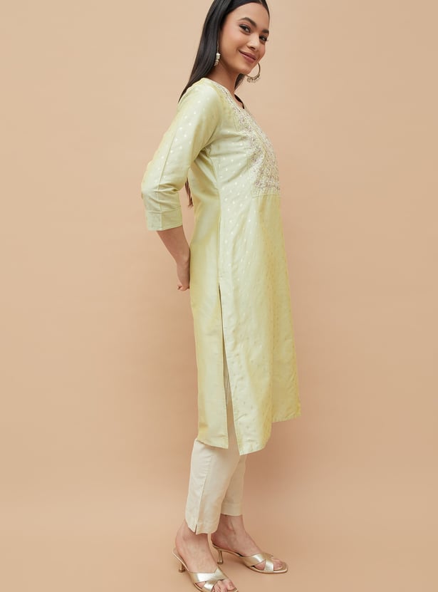 MELANGE Embroidered Straight Kurta