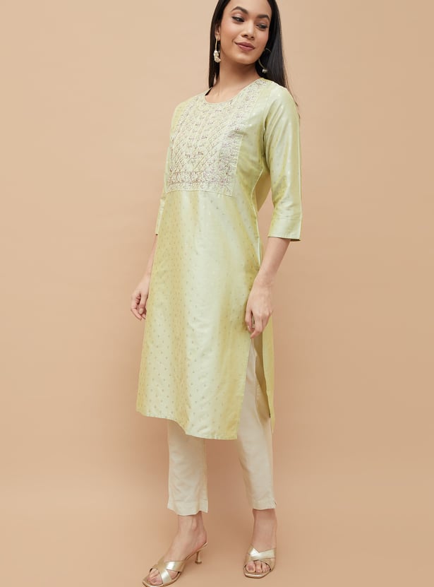MELANGE Embroidered Straight Kurta
