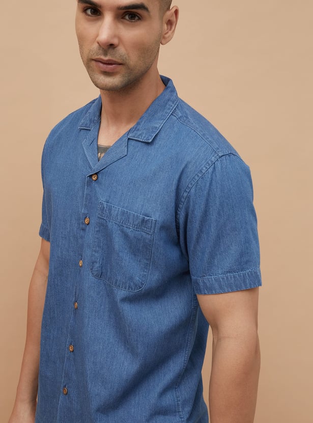 CODE UNWIND Washed Regular Fit Denim Shirt