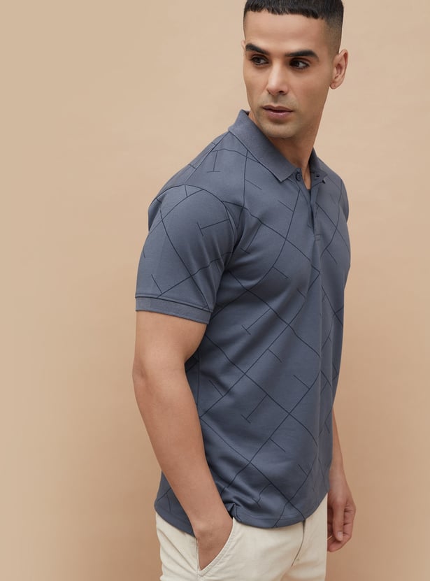 CODE Checked Polo T-shirt