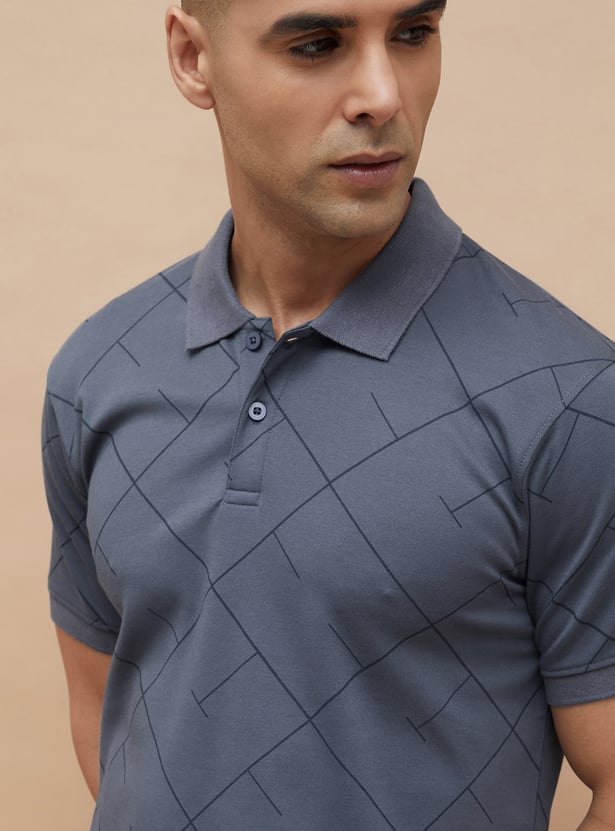 CODE Checked Polo T-shirt