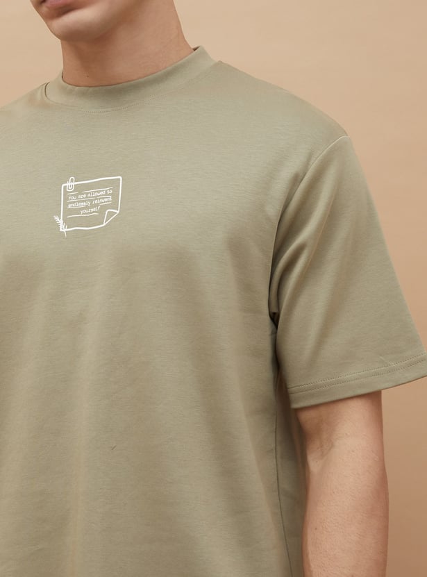 CODE UNWIND Printed Crew Neck T-shirt