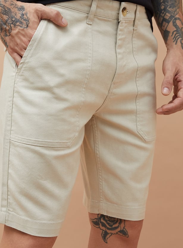 FAME FOREVER Textured Regular Fit Shorts