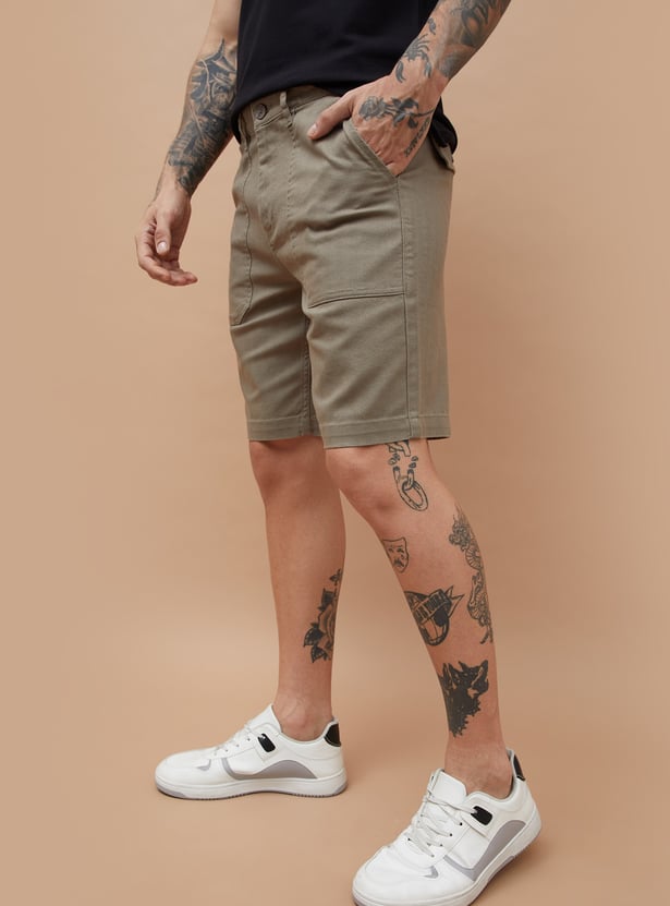 FAME FOREVER Textured Regular Fit Shorts