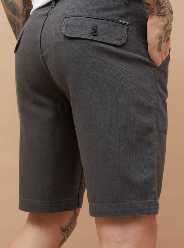FAME FOREVER Textured Regular Fit Shorts