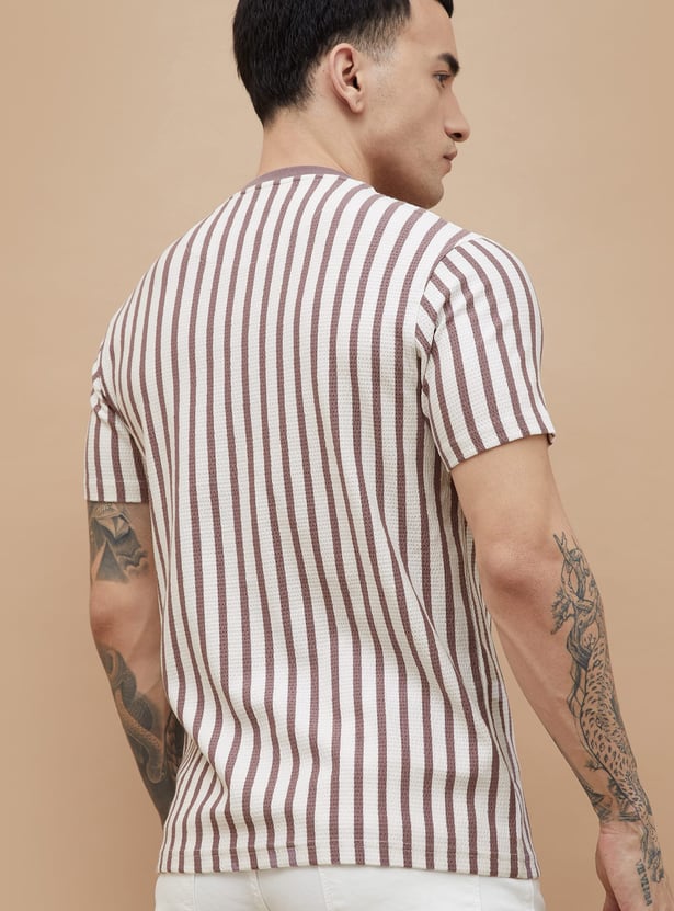 FAME FOREVER Striped Crew Neck T-shirt