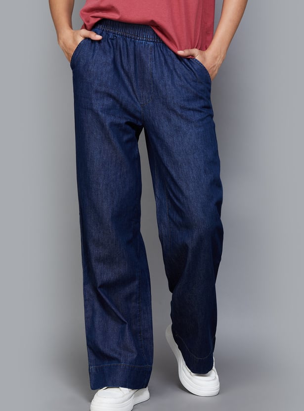 XPOSE Darkwashed Wide-Leg Fit Jeans
