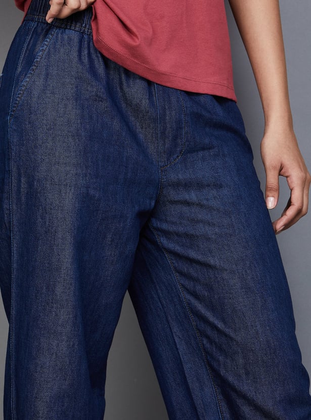 XPOSE Darkwashed Wide-Leg Fit Jeans