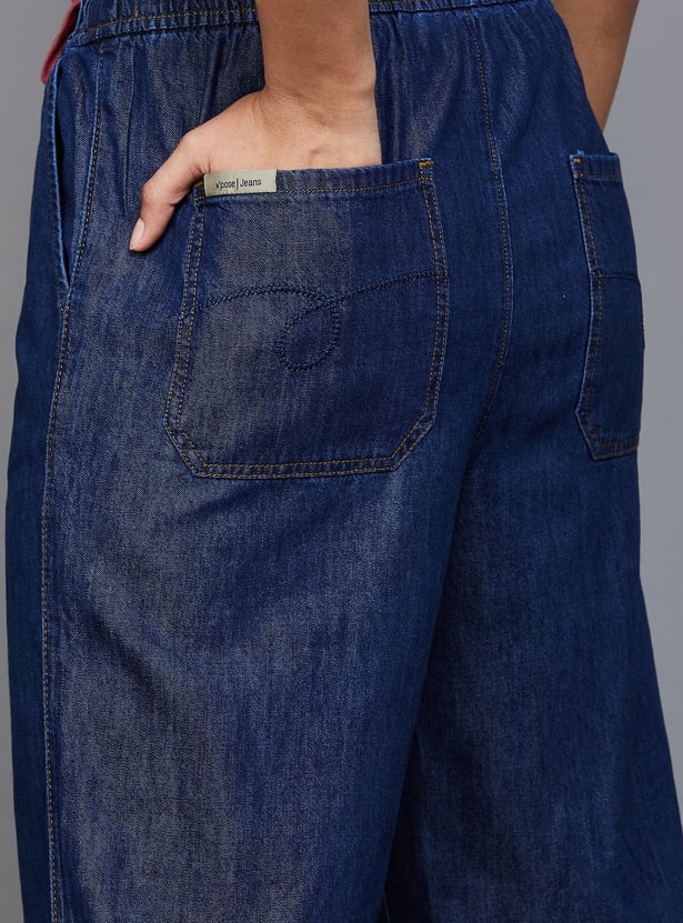 XPOSE Darkwashed Wide-Leg Fit Jeans