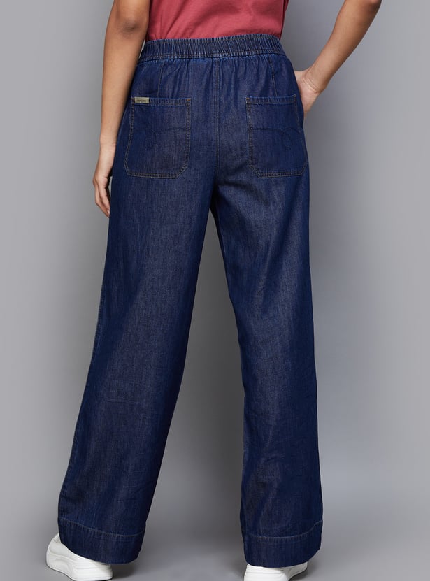 XPOSE Darkwashed Wide-Leg Fit Jeans