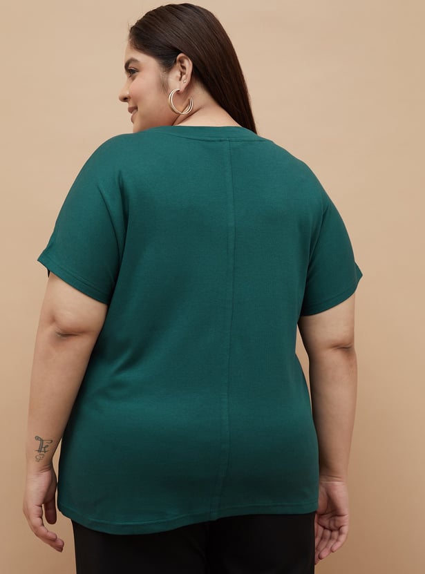 NEXUS Solid V-neck T-shirt