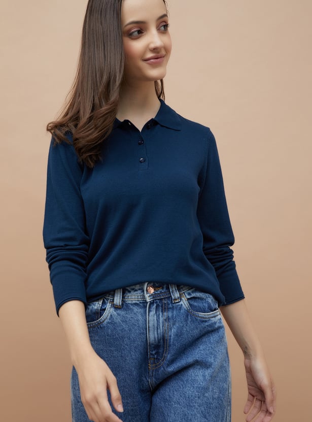 FAME FOREVER Solid Polo T-shirt