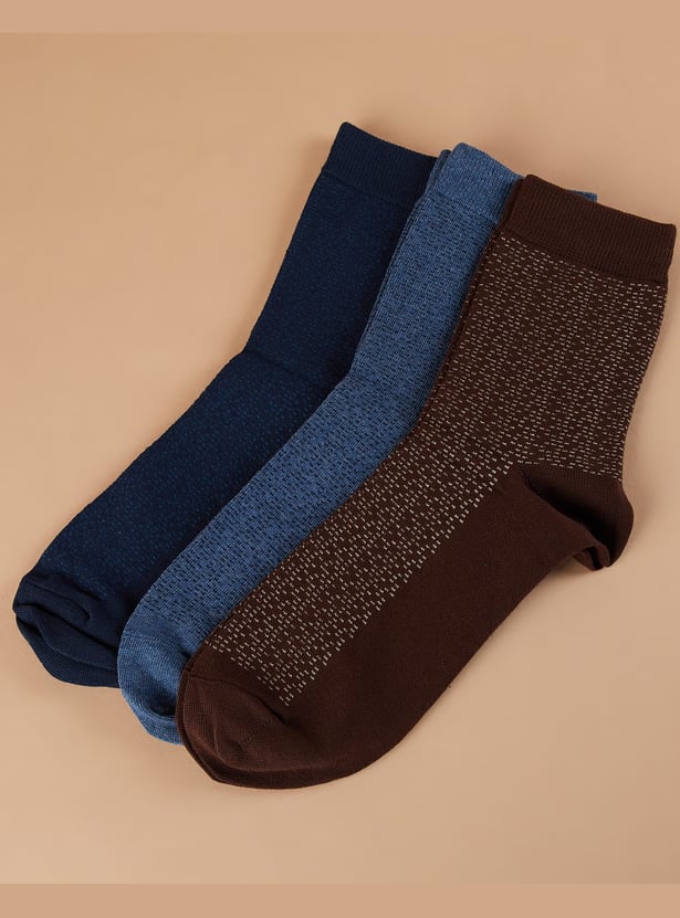 CODE Patterned Crew Length Socks - Pack of 3