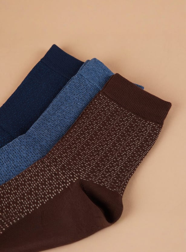 CODE Patterned Crew Length Socks - Pack of 3