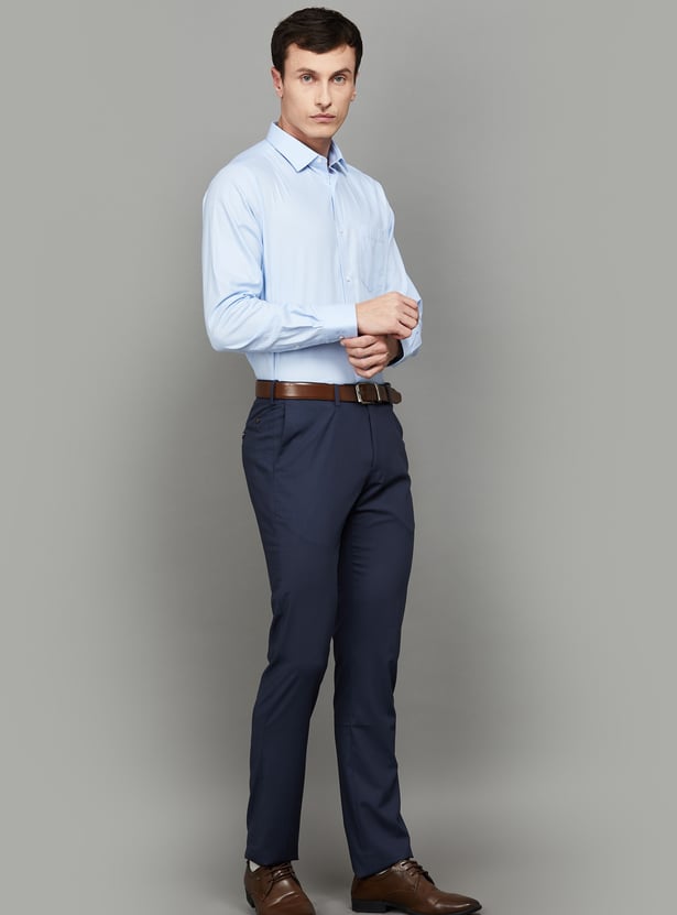 ARROW Solid Regular Fit Formal Trousers