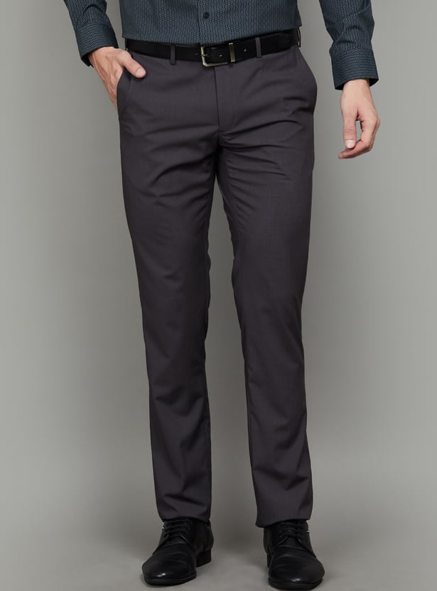 ARROW Solid Regular Fit Formal Trousers