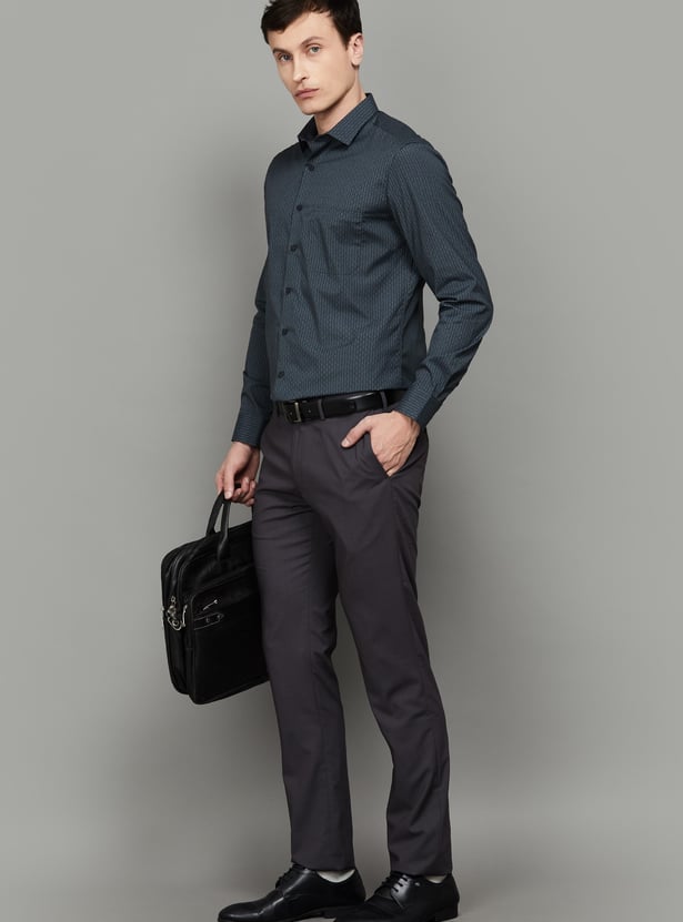 ARROW Solid Regular Fit Formal Trousers