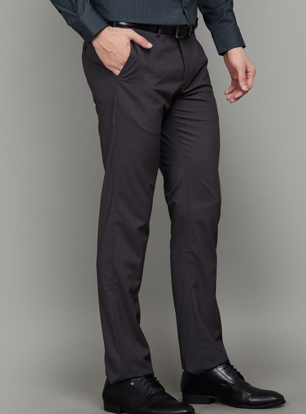 ARROW Solid Regular Fit Formal Trousers