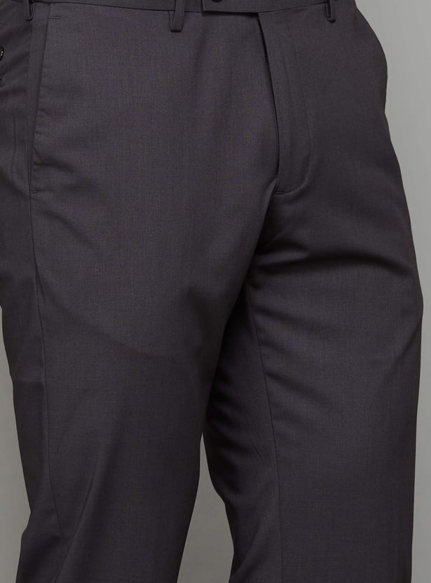 ARROW Solid Regular Fit Formal Trousers