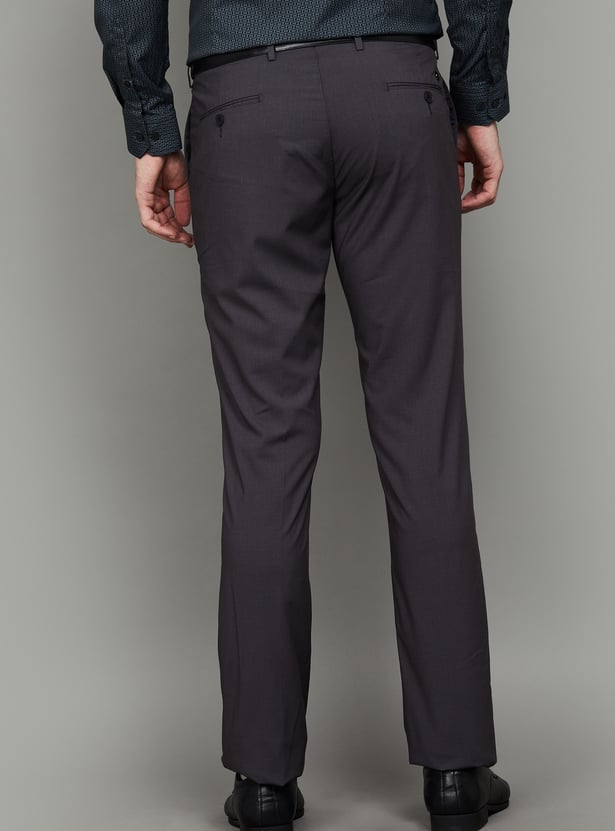 ARROW Solid Regular Fit Formal Trousers