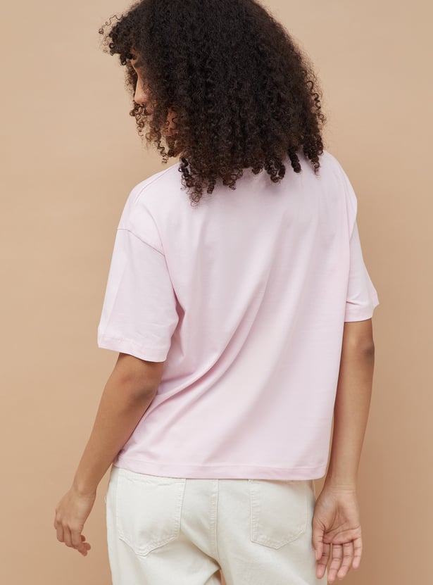 FAME FOREVER Solid Drop Shoulder T-shirt