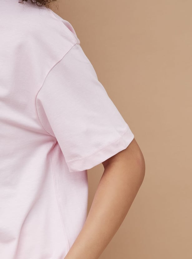 FAME FOREVER Solid Drop Shoulder T-shirt