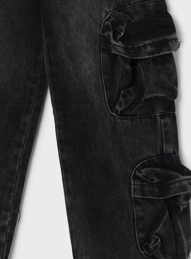 FAME FOREVER Boys Washed Cargo Jeans