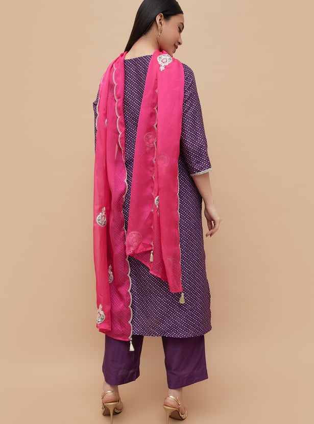 MELANGE Printed Straight Kurta Set