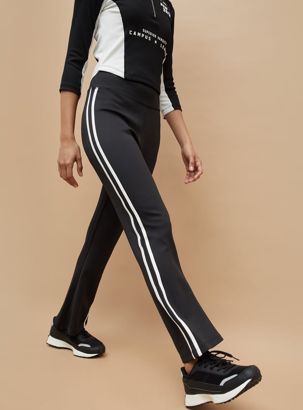 KAPPA Solid Active Track Pants with Side Taping