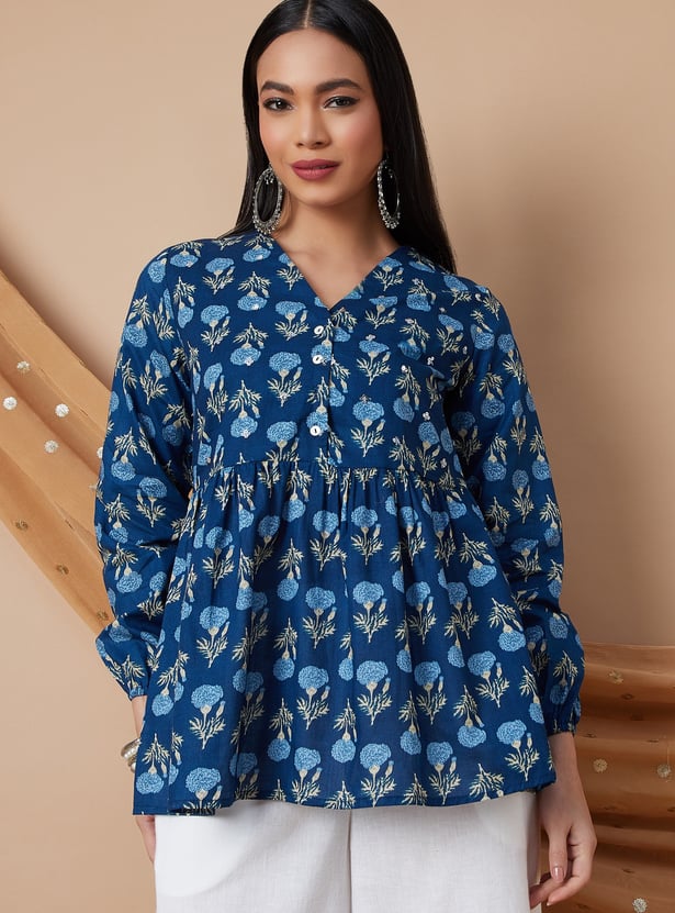 MELANGE Floral Print Tunic