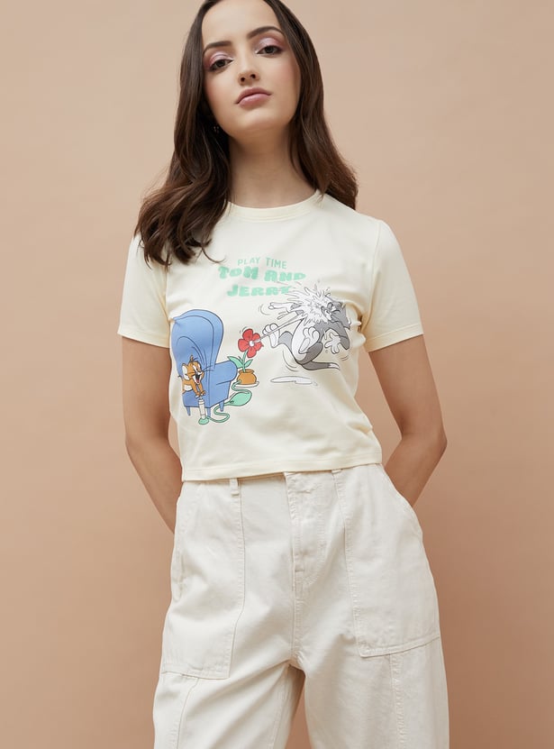 GINGER Tom & Jerry Print T-shirt