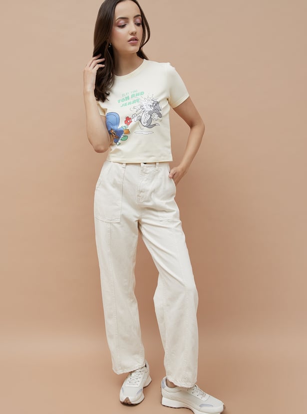 GINGER Tom & Jerry Print T-shirt