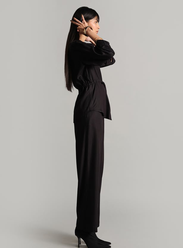 AND Solid Puffed Sleeve Co-Ord Set