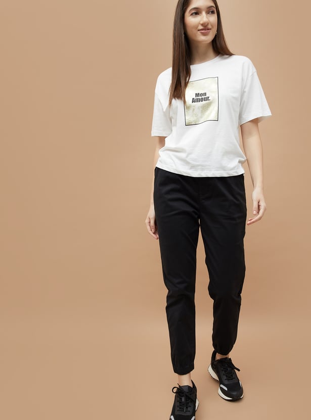 FAME FOREVER Solid Slim Fit Joggers