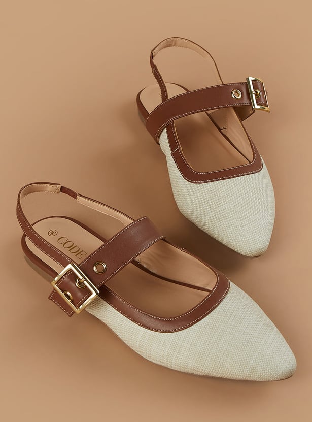CODE Textured Sling Back Flats