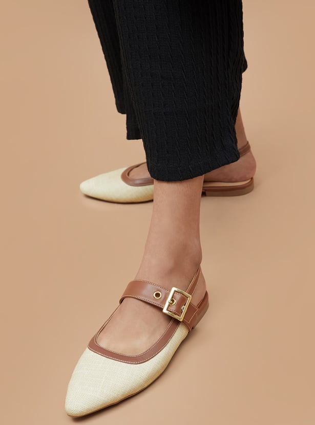 CODE Textured Sling Back Flats